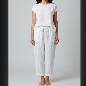 IXIMO LINEN White Linen Pants